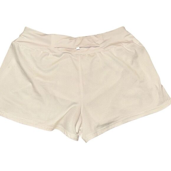 Nike Dri-Fit White Mesh Knit Pull-on Crew Athletic Running Shorts Ladies Medium - Picture 4 of 9